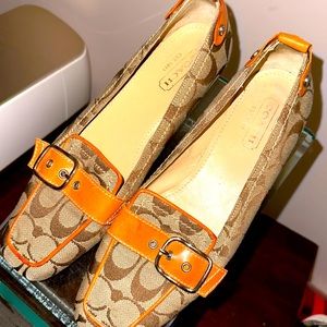 Coach P481 Lia Brown Leather Loafers Made In Italy Size 8 B